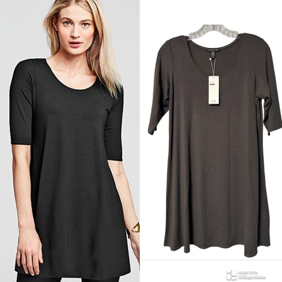 NWT Eileen Fisher Women's gray viscose Tunic Top - Picture 1 of 8